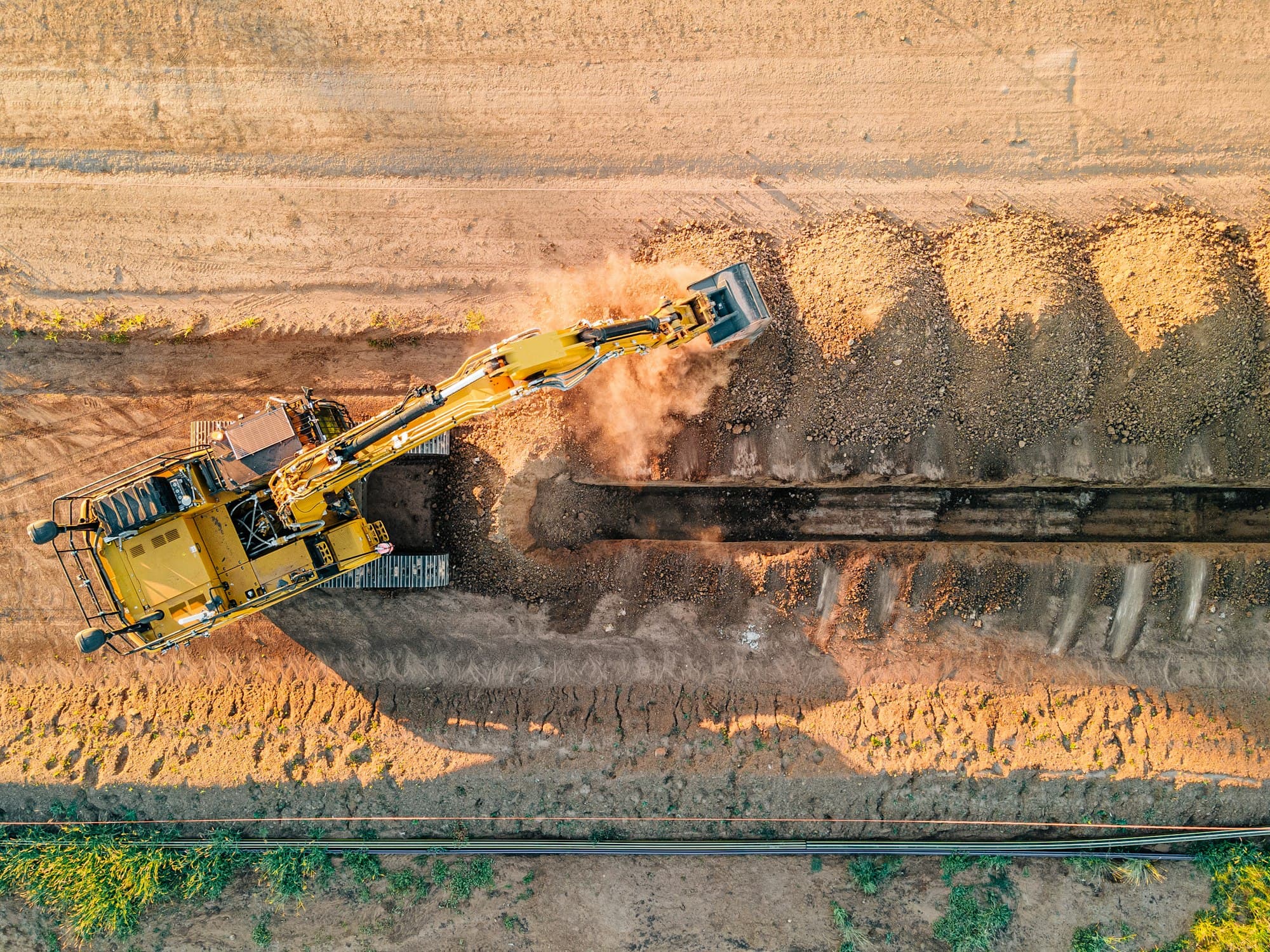 Travaux de terrassement sur un chantier